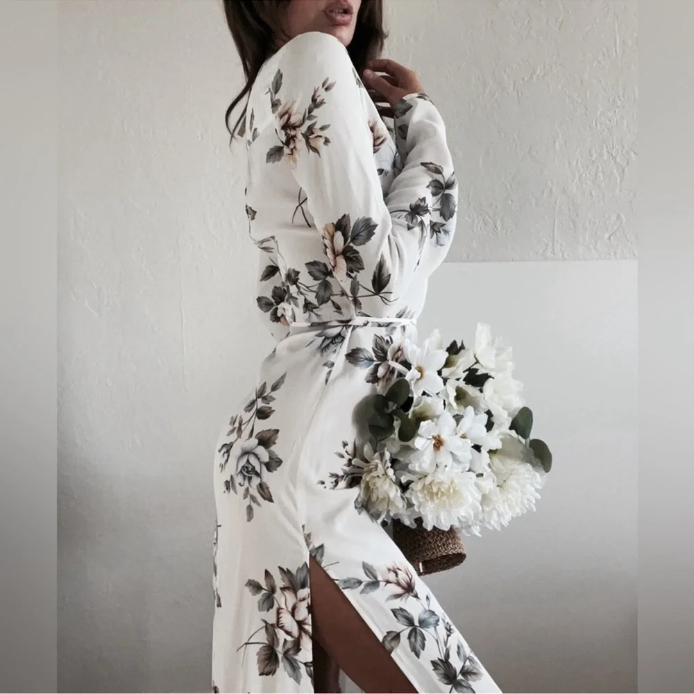 NWT FLYNN SKYE Floral Maxi Button Up Dress - Picture 4 of 9